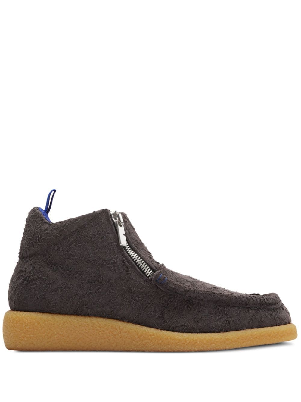 Shop Burberry Chance Suede Boots In Grey