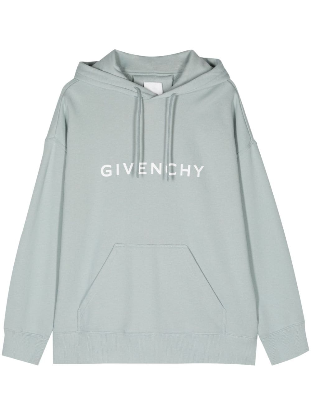 Givenchy Logo-print Cotton Hoodie In Blue