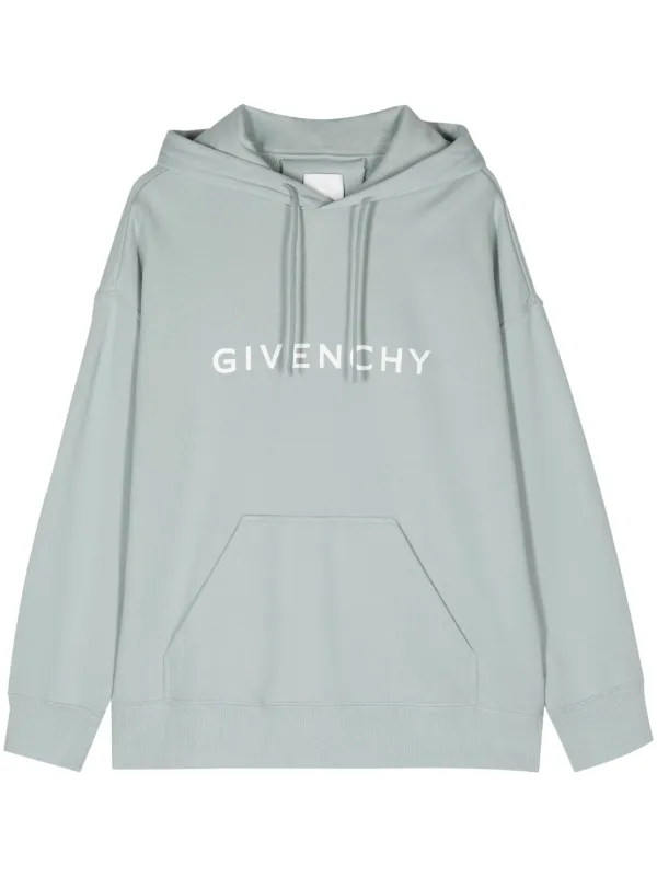 Givenchy logo print Cotton Hoodie Blue FARFETCH AO