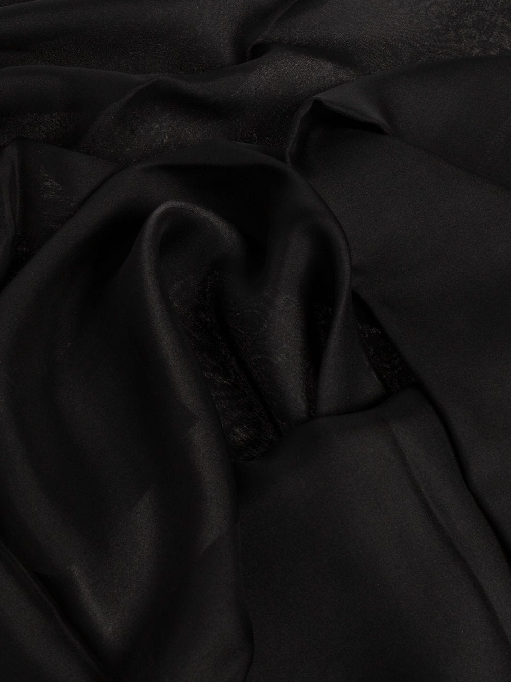 Shop Saint Laurent Cassandre Silk Scarf In Black