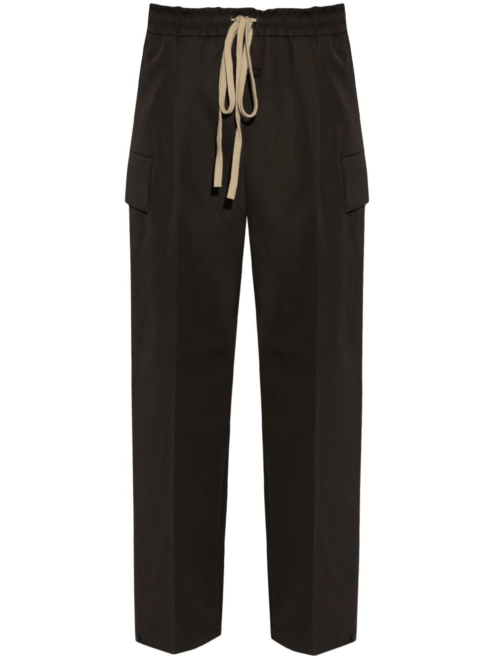 logo-patch wool trousers