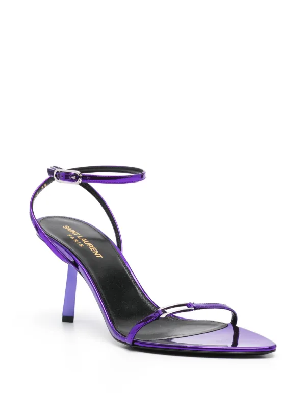 サンダル・ミュール SAINT LAURENT Saint Laurent Sandals Women Satin Violet/Plum Saint Laurent 75mm Kitty Sandals | Purple | FARFETCH