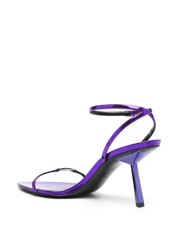 サンダル・ミュール 3JUIN Women Sandals KRISTEN 100 ROSS LACK Purple Saint Laurent 75mm Kitty Sandals | Purple | FARFETCH