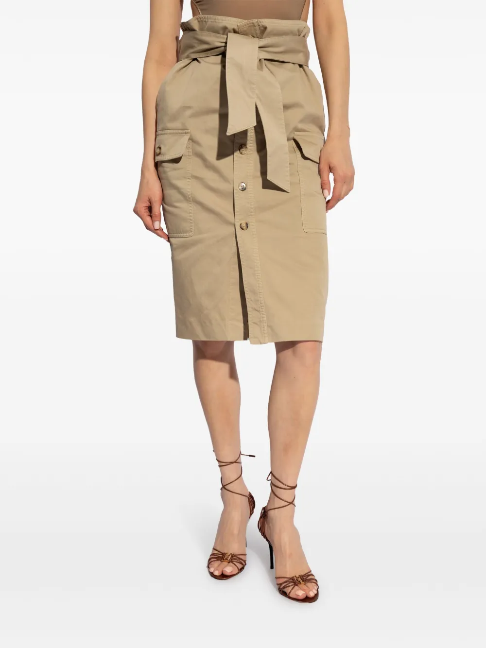 Saint Laurent Saharienne midi-rok Beige