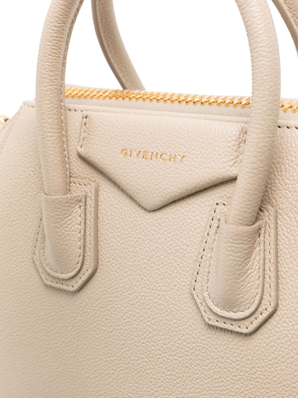 Shop Givenchy Mini Antigona Leather Tote Bag In Neutrals
