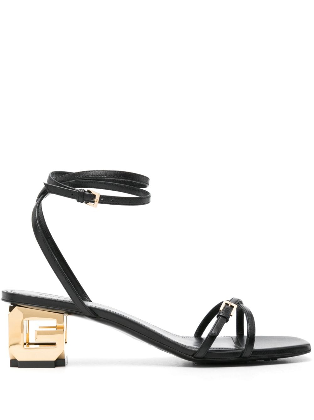 Shop Givenchy G Cube Leather Sandals In Schwarz