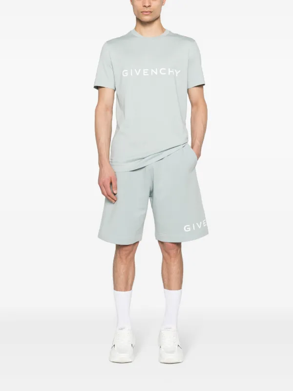 Givenchy logo-print Jersey Bermuda Shorts | Blue | FARFETCH