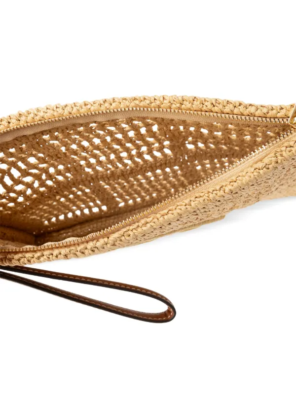 Tory Burch Ella Crochet Clutch Bag Neutrals FARFETCH AO