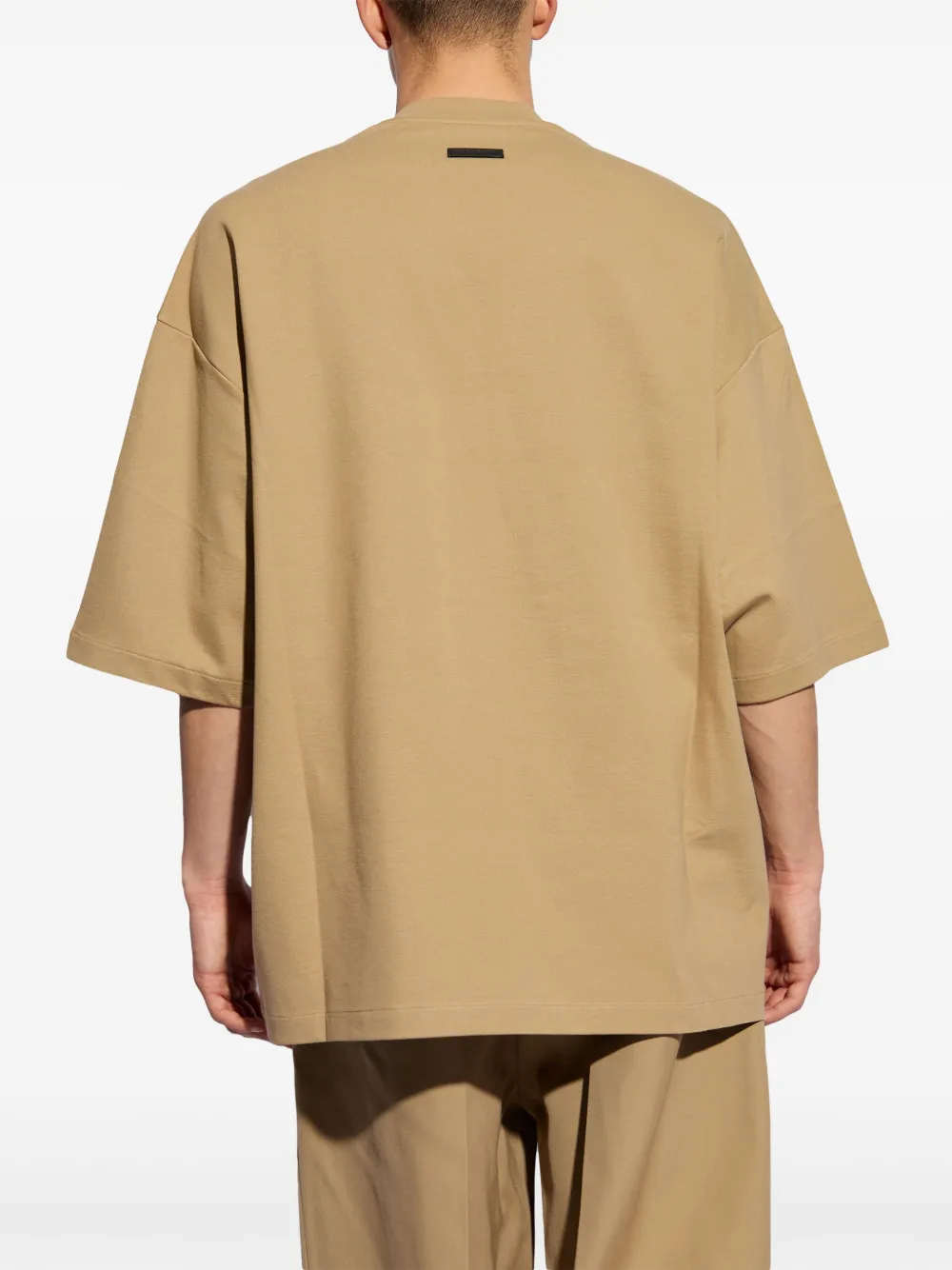 Shop Fear Of God V-neck Drop-shoulder T-shirt In Neutrals