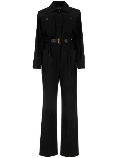 Saint Laurent belted cotton jumpsuit