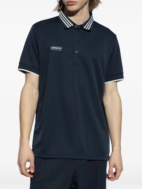 Adidas logo applique Pique Polo Shirt Farfetch