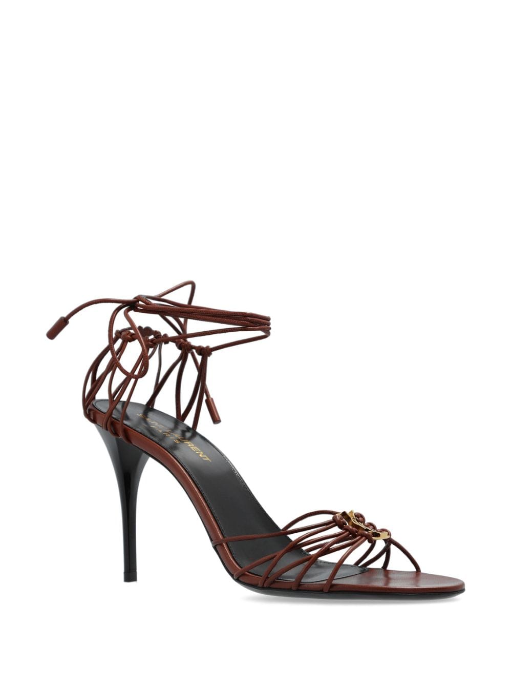 Shop Saint Laurent Babylone 90mm Leather Sandals In Rot