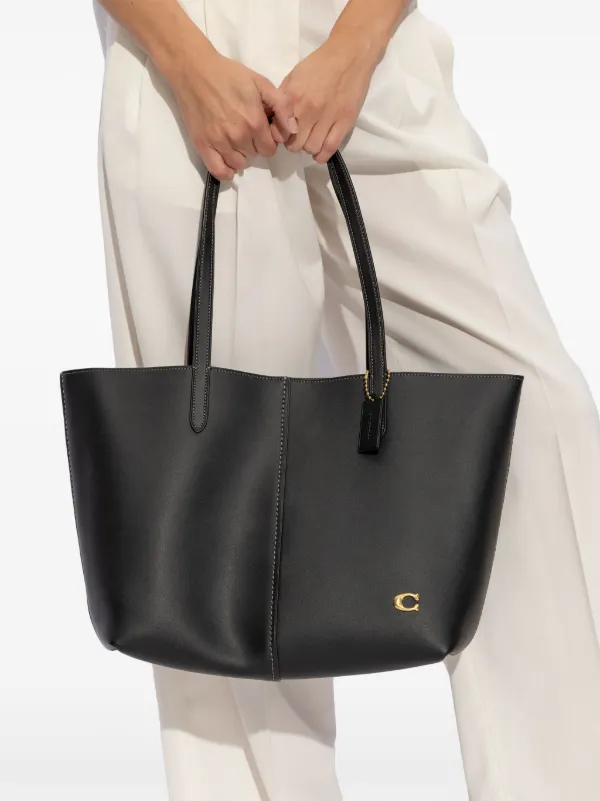 Coach North 32 leather tote bag women Calf Leather One Size Black
