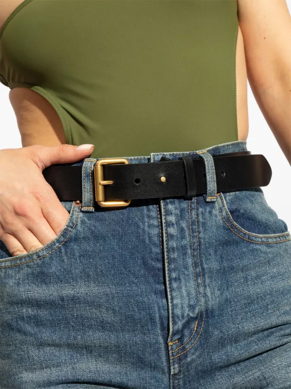 Saint Laurent Motorcycle Leather Belt Black FARFETCH PT