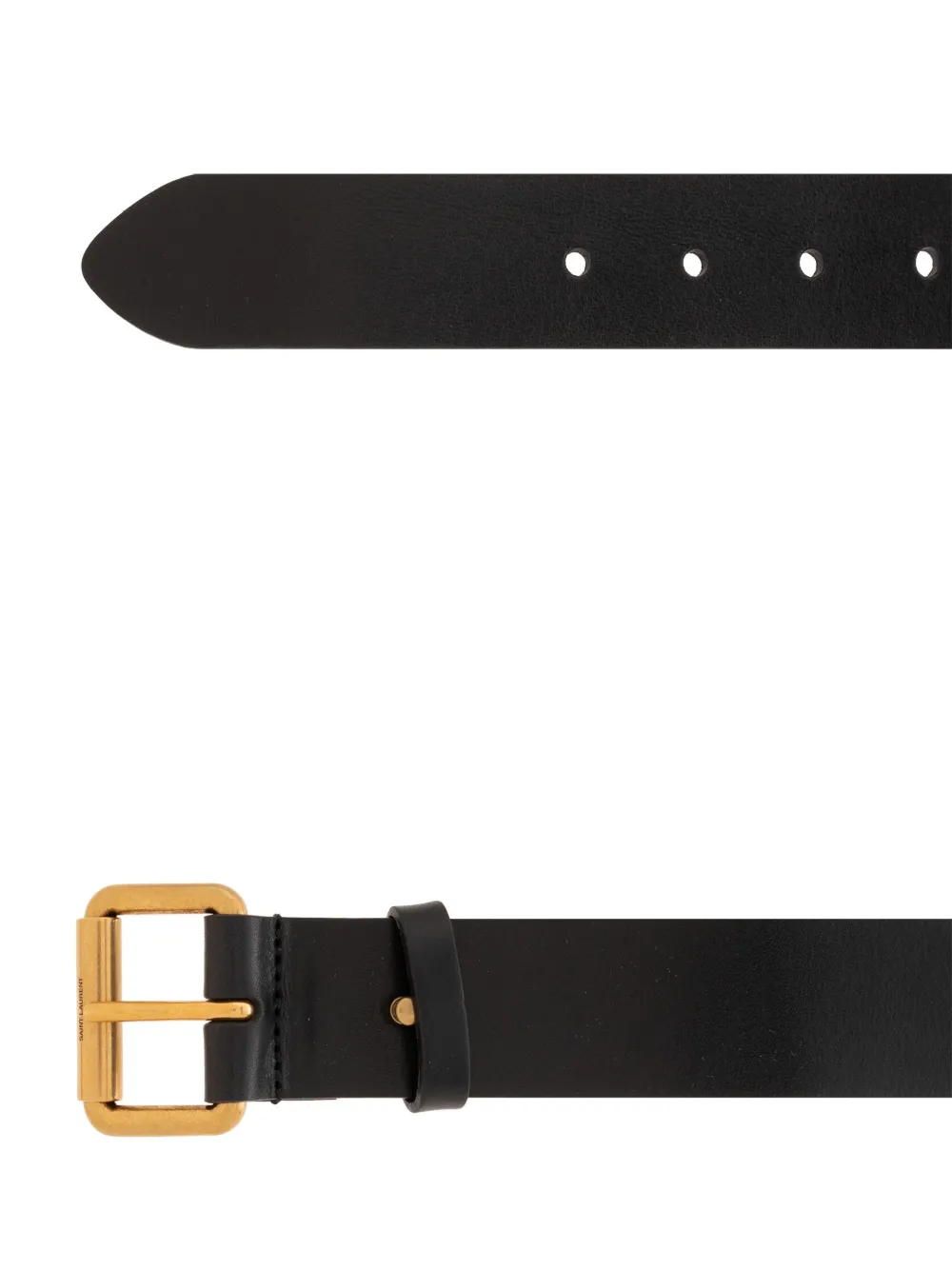 Shop Saint Laurent Motorcycle Leather Belt In Schwarz