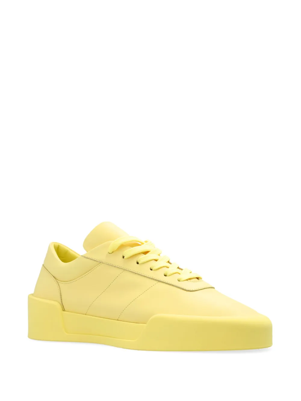 Shop Fear Of God Aerobic Low Leather Sneakers In Yellow