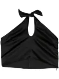 REMAIN knot satin bandeau top - Black