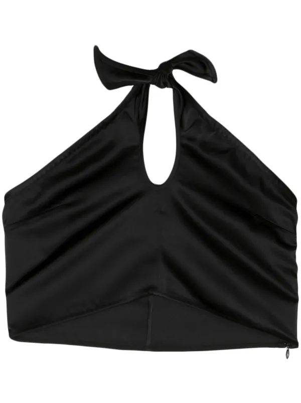 black satin bandeau top
