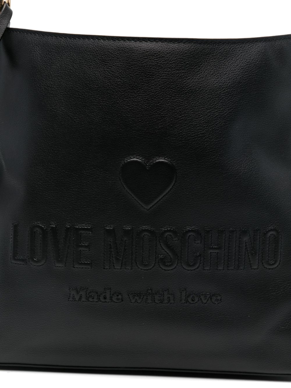 Shop Love Moschino Logo-embossed Shoulder Bag In Black