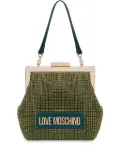 Love Moschino crystal-embellished clutch bag - Green
