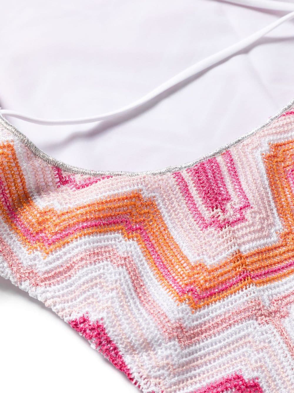 Shop Missoni Chevron-knit Swimsuit In Pink