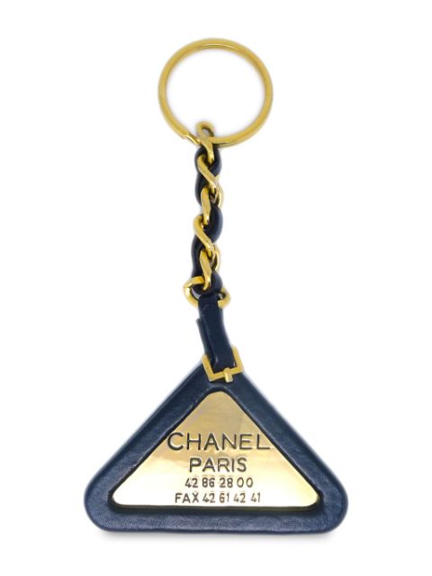 CHANEL 1994 logo-engraved leather keychain Women