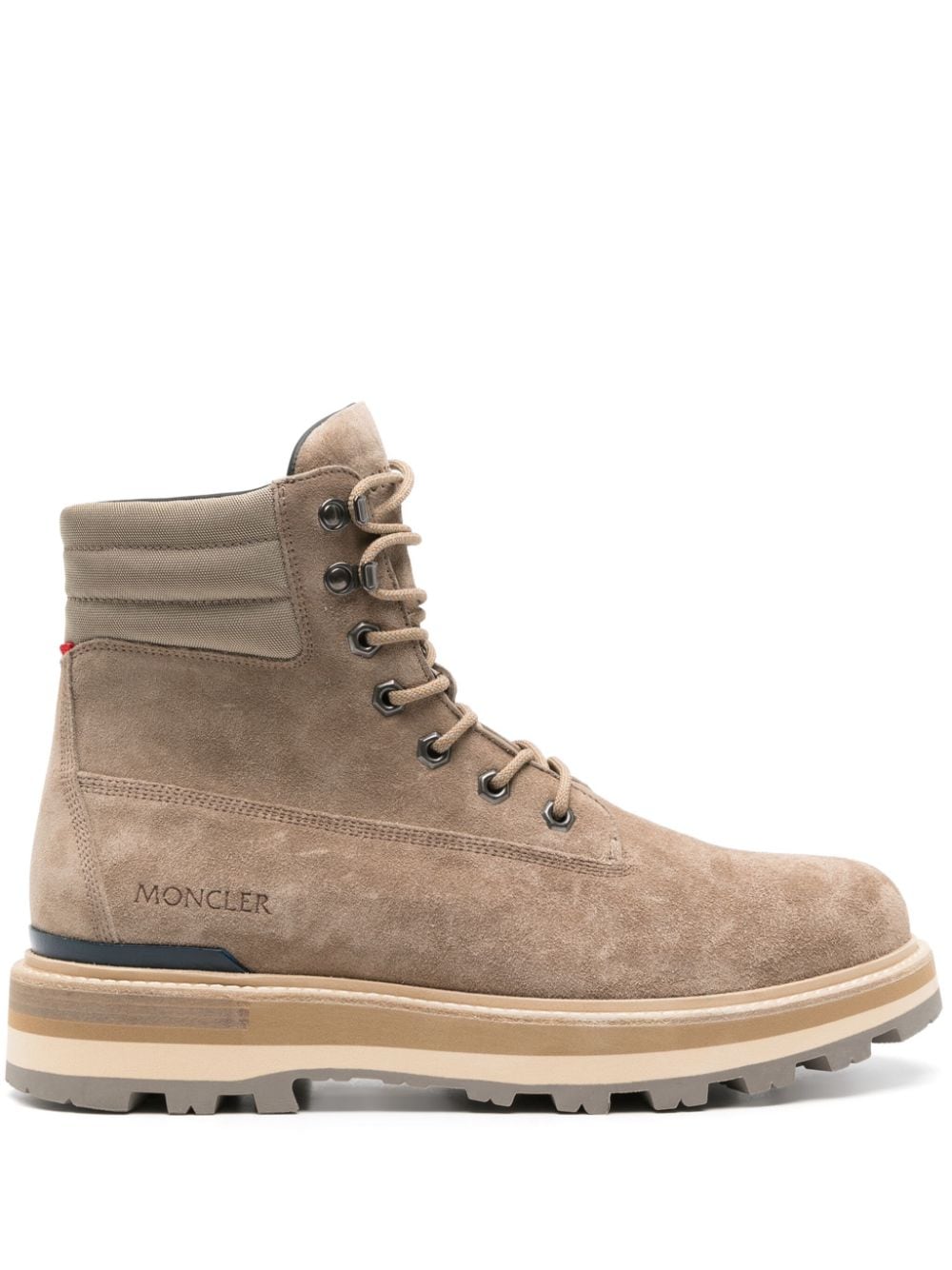 Moncler Peka Suede Hiking Boots In White