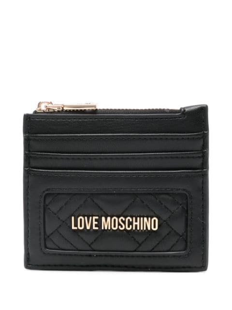 Love Moschino logo-lettering card holder