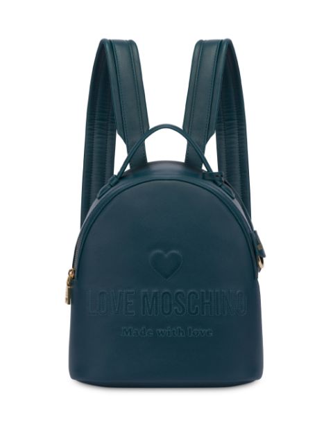 Cheap Love Moschino logo-embossed leather backpack Women