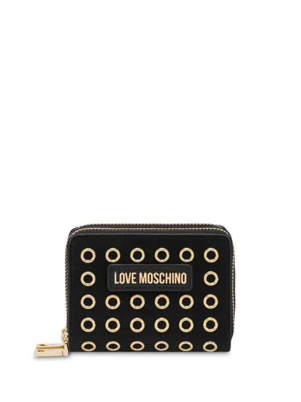 Love Moschino logo lettering eyelet detail Wallet Black FARFETCH SG