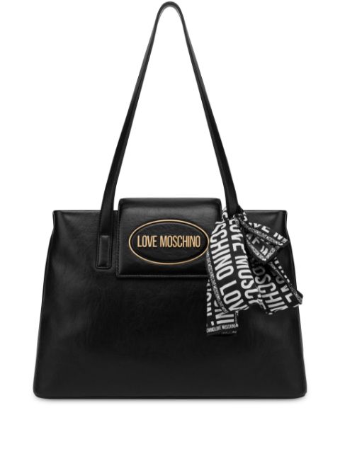 Love Moschino scarf faux-leather tote bag Women