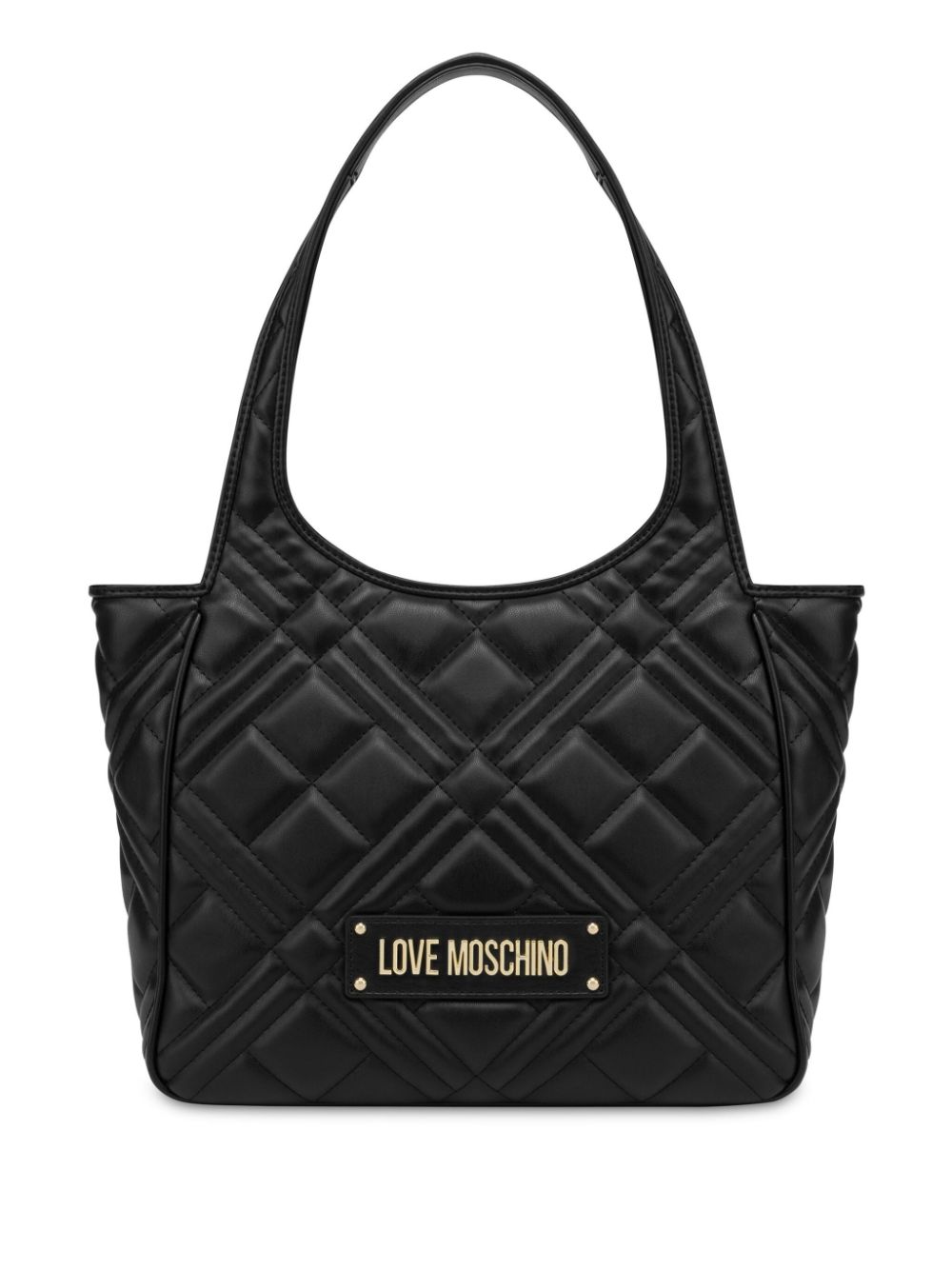 Love Moschino Quilted Shoulder Bag In Neutral