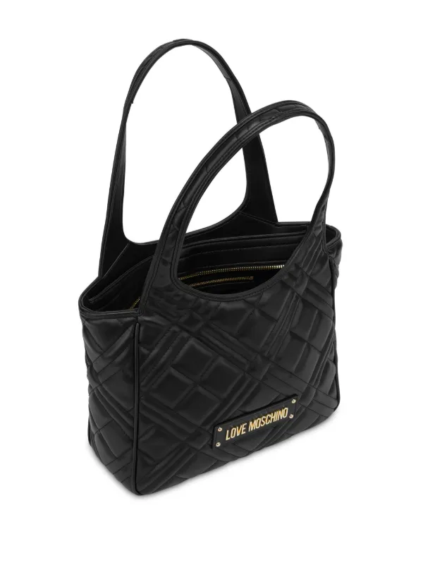 Love Moschino Quilted Shoulder Bag Black FARFETCH HK