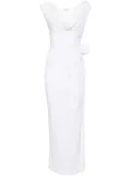 Magda Butrym floral-appliqué long dress - White