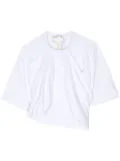 LITKOVSKA Graceful draped cotton T-shirt - White