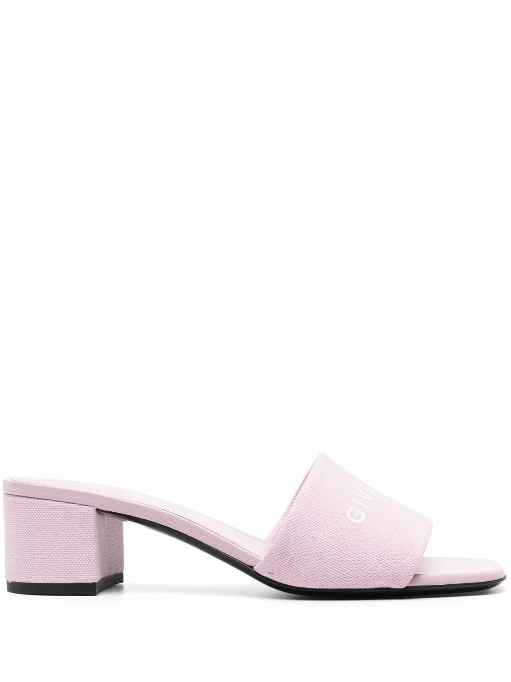Givenchy Logo-print Canvas Mules In Pink