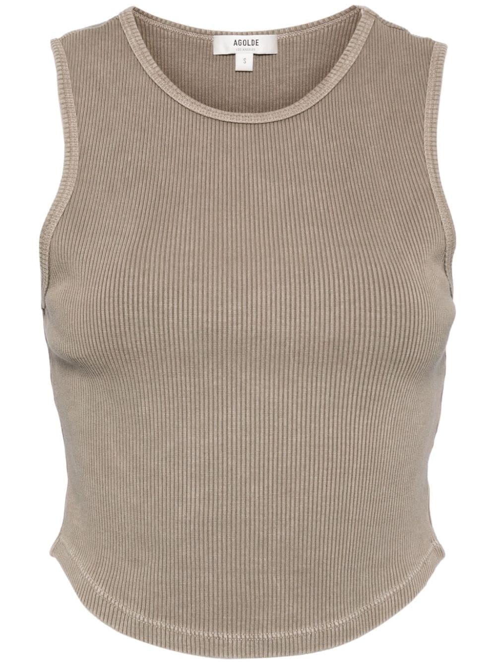 Agolde Ribbed-knit Tank Top In Neutrals