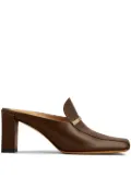 Tod's logo-plaque leather mules - Brown