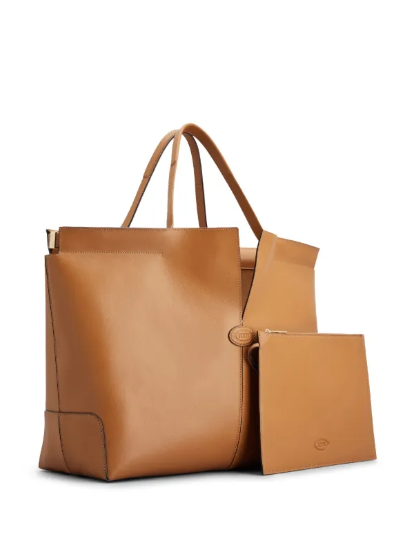 【関税＆送料込み】Tod'S Brown Leather Totes Tod's Leather Tote Bag | Brown | FARFETCH