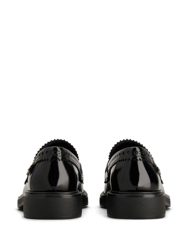 Tod's brogue-trim Leather Loafers | Black | FARFETCH