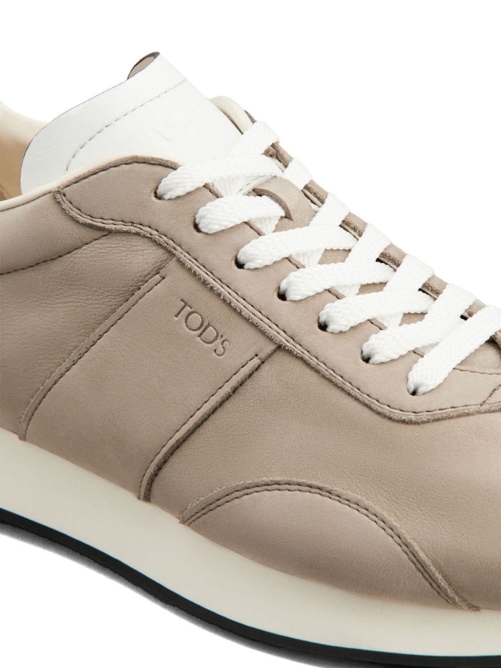 Shop Tod's Gommino Leather Sneakers In Neutrals