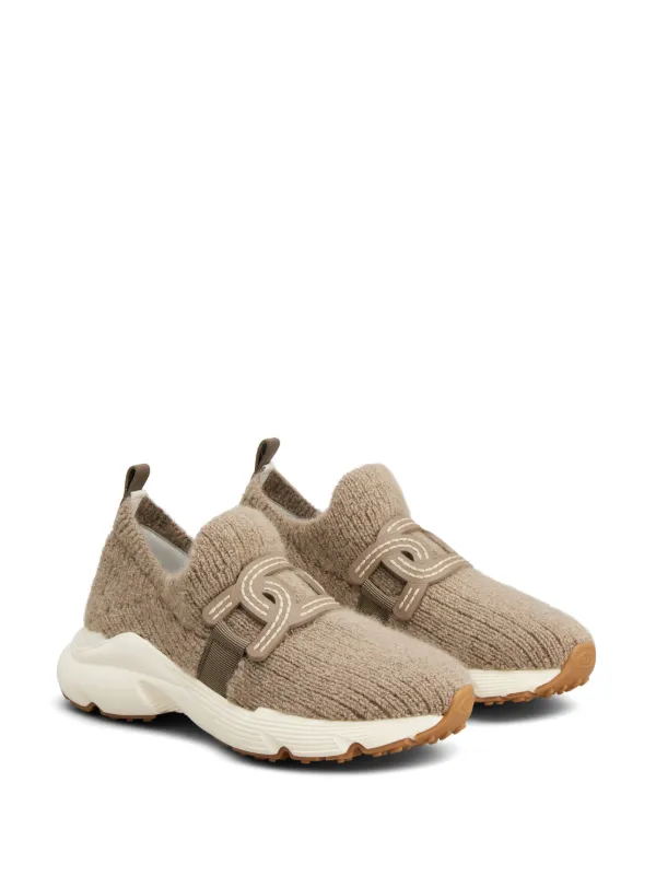 【送料&関税込】Tod's Kate Knitted Slip-on Sneakers Woman BROWN Kate Slip-on Sneakers in Bouclé Knit