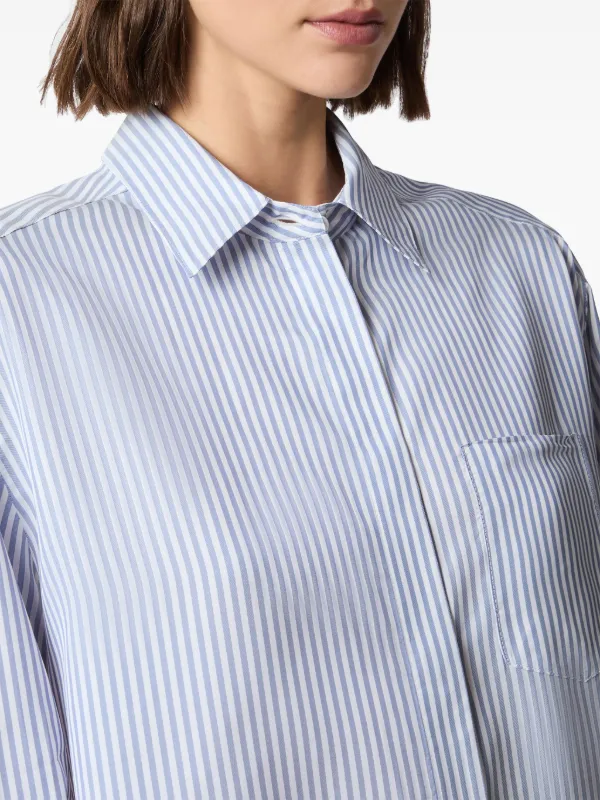 Tod's Striped Poplin Shirt | Blue | FARFETCH