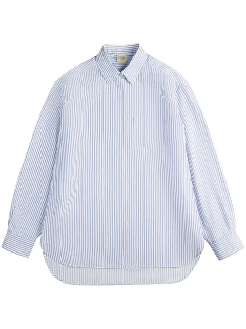 Tod's camisa de popelina con rayas estampadas