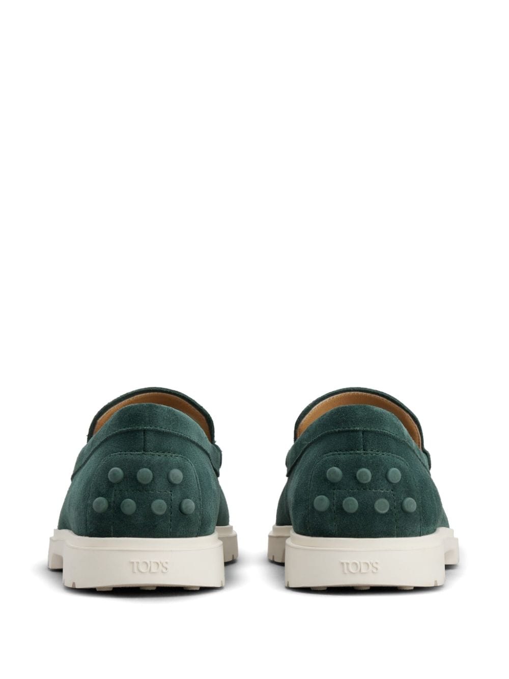 Tod's ridged-sole suede loafers Green