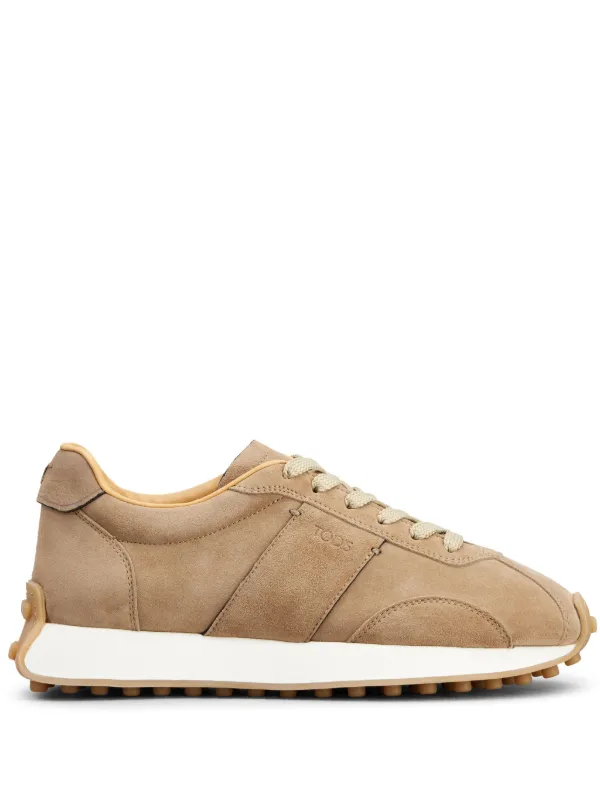 Tod's Panelled Suede lace-up Sneakers Neutrals FARFETCH