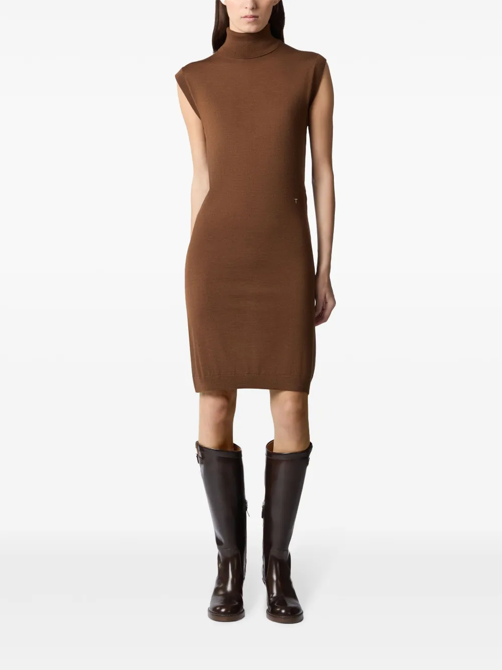 Tod's Midi-jurk met geborduurd logo - Bruin