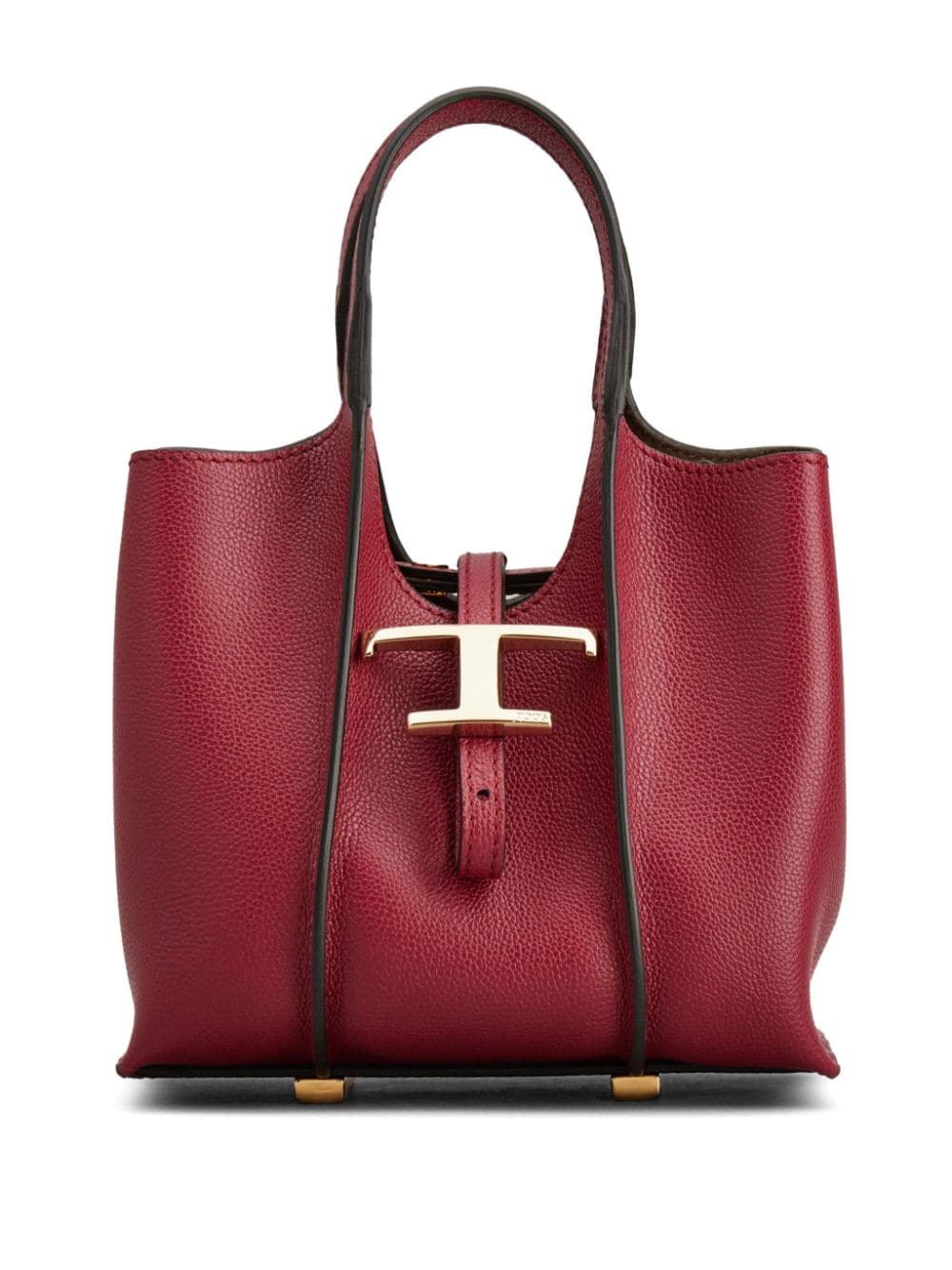 Tod's T Timeless Shopping Bag In Leather Micro In Burgundy