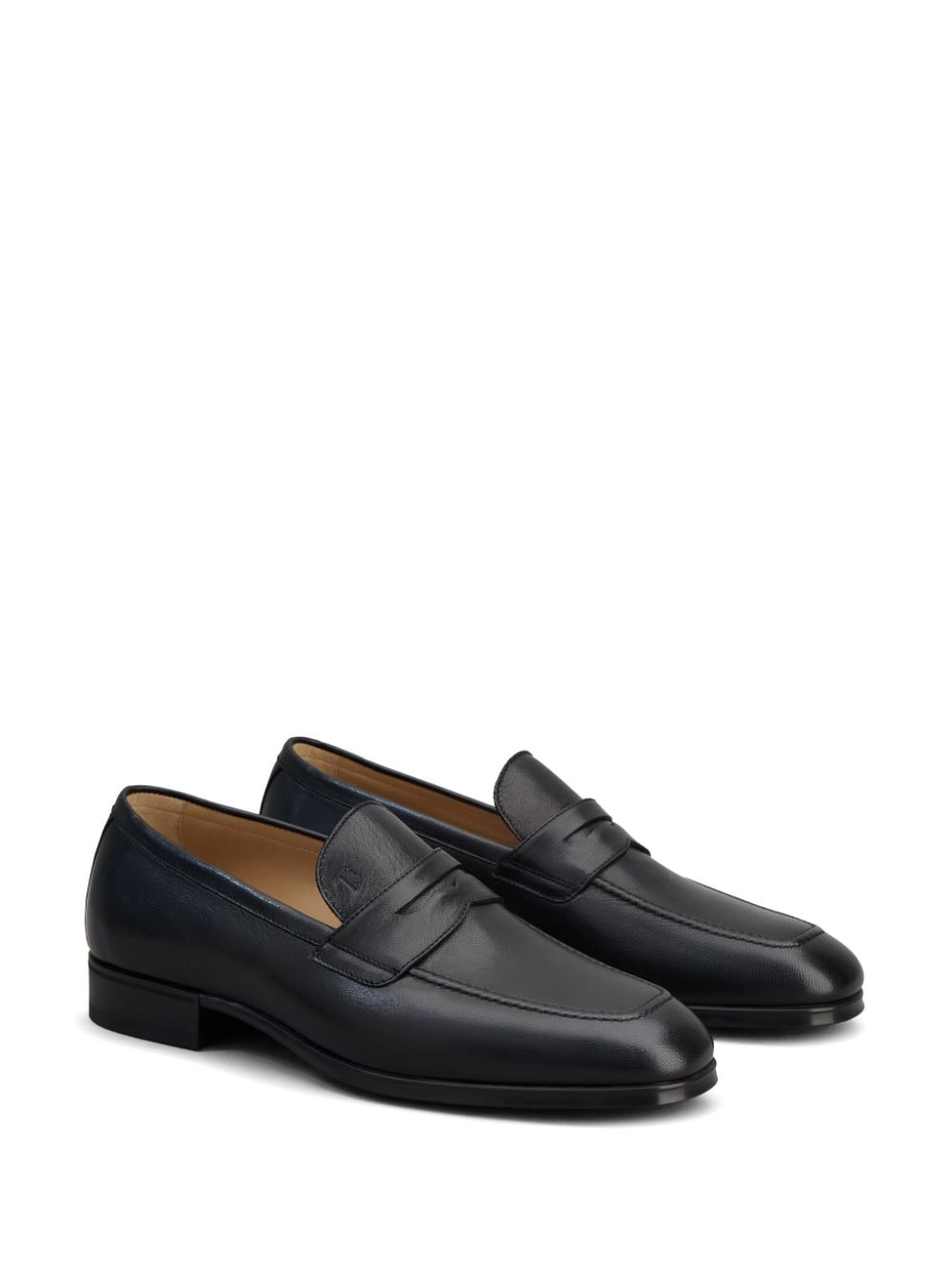 Shop Tod's Penny-slot Leather Loafers In Black