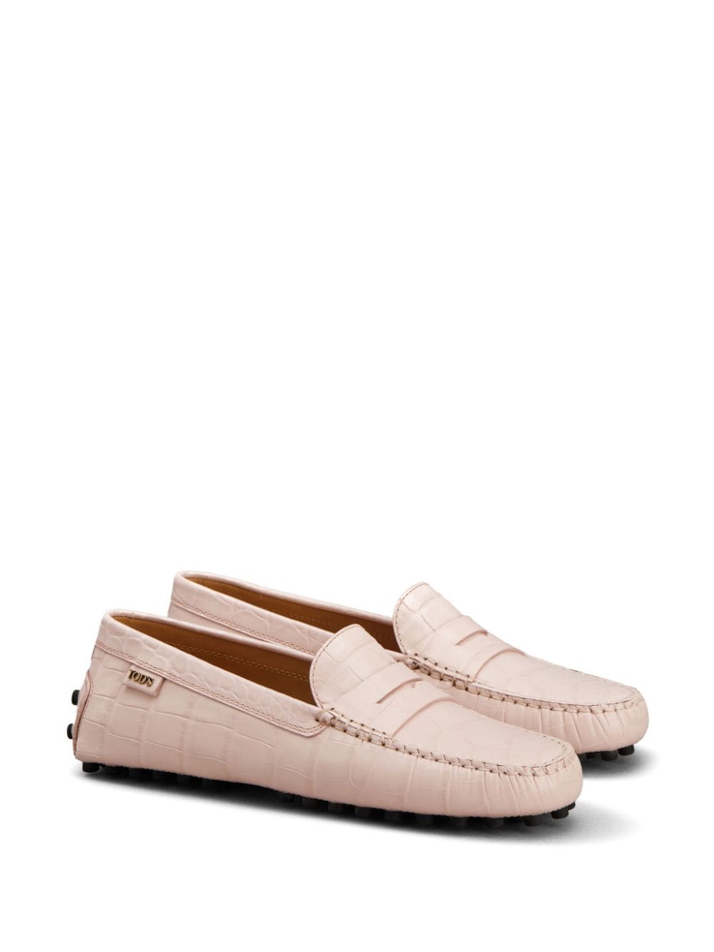 Shop Tod's Gommino Leather Loafers In Pink